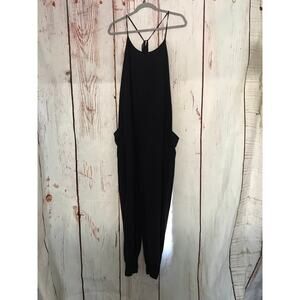 sweaty betty black karma drawstring halter jumpsuit - SIZE 10